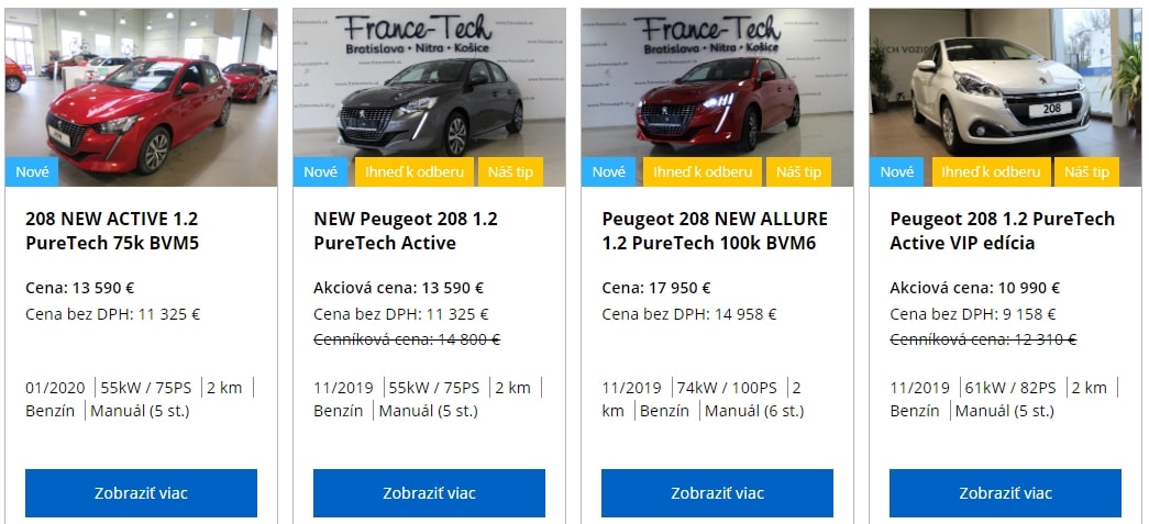 Peugeot 208 Skladove Vozidla